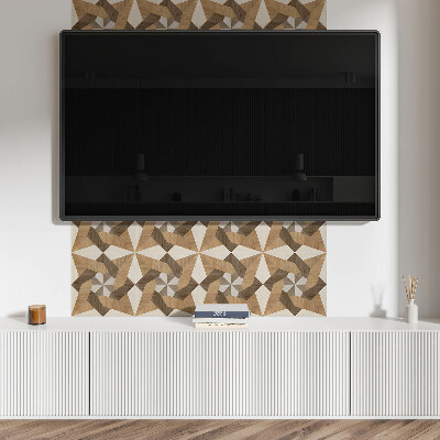 Samolepící obkladový panel Polygonální dřevěná mozaika