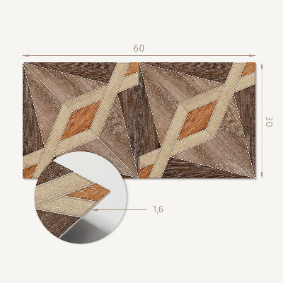 Vinylový nástěnný panel Geometrický vzor dřeva