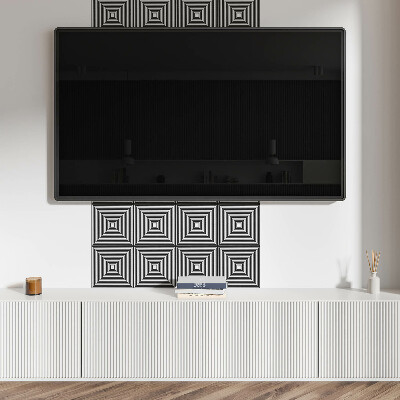 Dekorační panel na zeď Soustředné čáry ve čtvercích