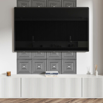 Dekorační panel na zeď Soustředné čáry ve čtvercích