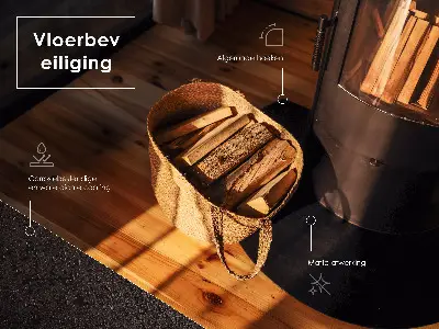 Černá plechová podložka pod krb ve tvaru čtvrtkruhu