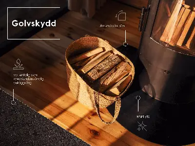 Černá plechová podložka pod krb ve tvaru čtvrtkruhu