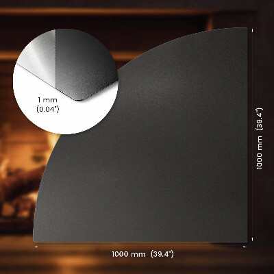 Podložka pod krb ve tvaru čtvrtkruhu z černého plechu