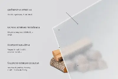Polooválné poloprůsvitné sklo před kamna