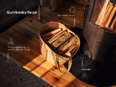 Podložka pod kamna z černého plechu ve tvaru obdélníku