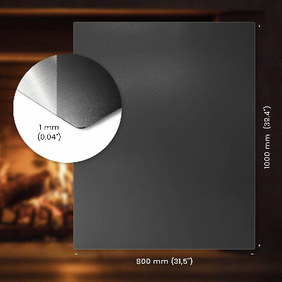 Podložka pod kamna z černého plechu ve tvaru obdélníku