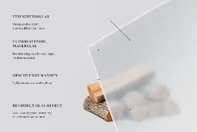 Poloprůsvitné obdélníkové sklo pod kamna