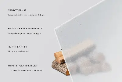 Poloprůsvitné obdélníkové sklo pod kamna