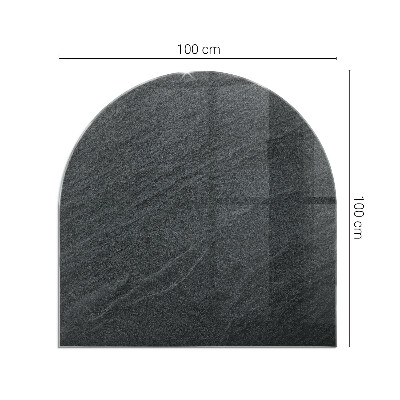 Sklo před krb polooválné Textura přírodního kamene
