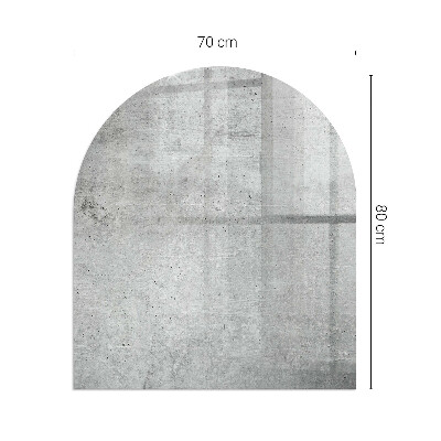 Sklo před krb polooválné Surová betonová textura