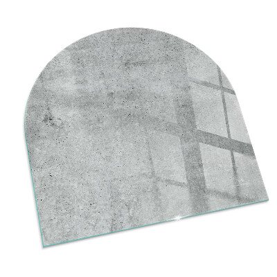 Sklo před krb polooválné Surová betonová textura