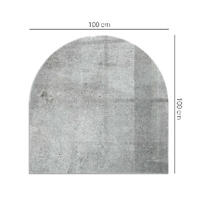 Sklo před krb polooválné Surová betonová textura