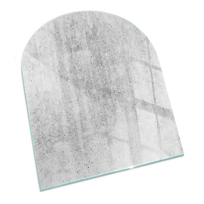 Sklo před krb polooválné Surová betonová textura