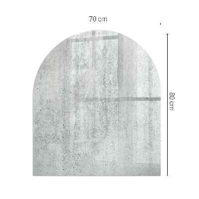 Sklo před krb polooválné Surová betonová textura