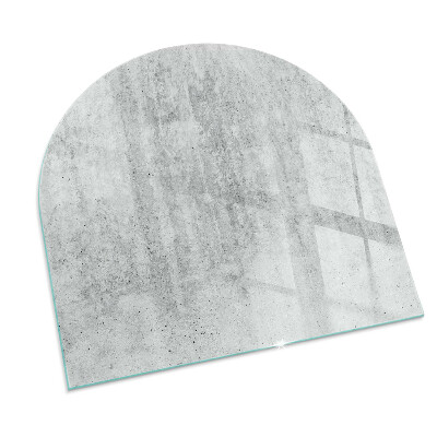 Sklo před krb polooválné Surová betonová textura