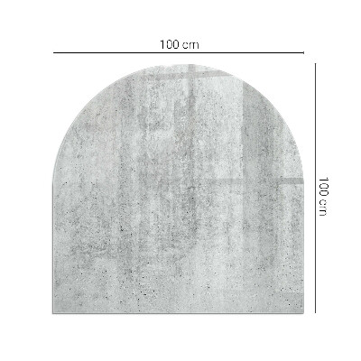 Sklo před krb polooválné Surová betonová textura