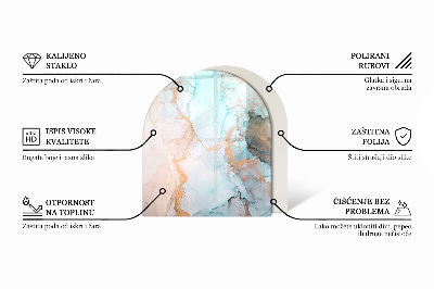 Sklo před krb polooválné Geometrie se dřevem