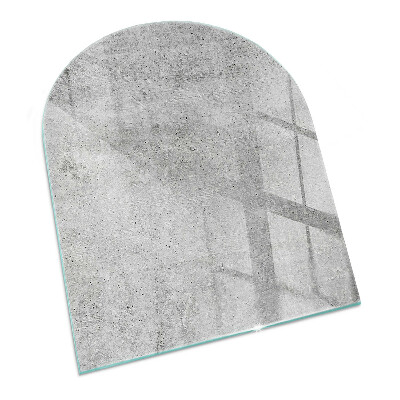 Sklo před krb polooválné Surová betonová textura