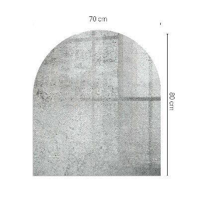 Sklo před krb polooválné Surová betonová textura