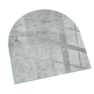 Sklo před krb polooválné Surová betonová textura