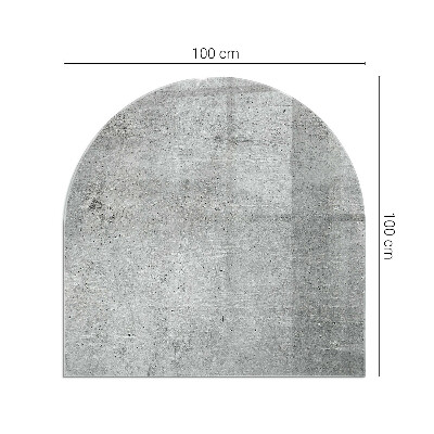 Sklo před krb polooválné Surová betonová textura