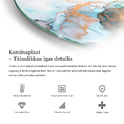 Podložka před krb čtvrtka Organický motiv kamene