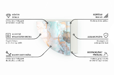 Podložka před krb čtvrtka Organický motiv kamene