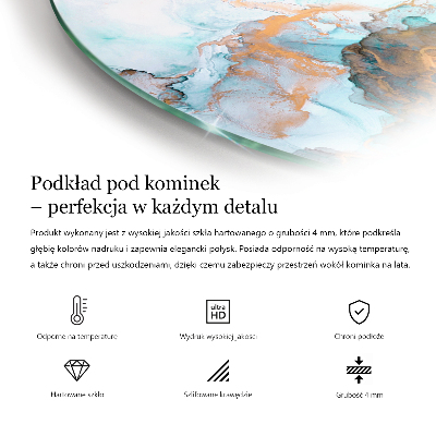 Podložka před krb čtvrtka Organický motiv kamene