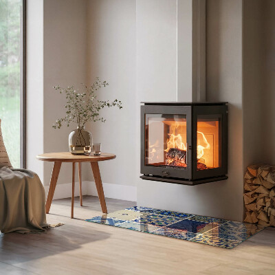 Sklo pod krbová kamna Vzory keramických dlaždic