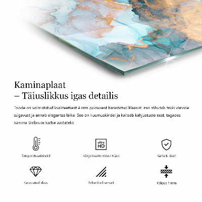 Sklo pod krbová kamna Elegantní mramorový vzor