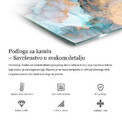 Sklo pod kamna obdélníkové Desky v rustikálním stylu