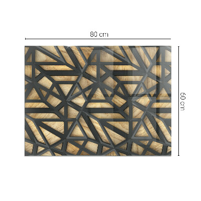Sklo pod krbová kamna Geometrie se dřevem