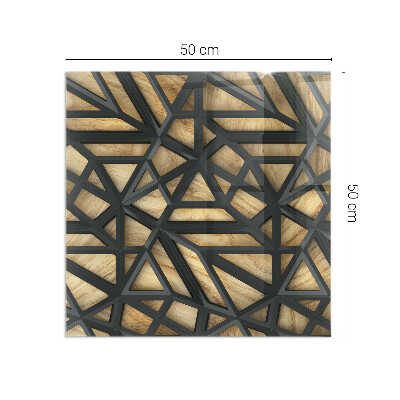 Sklo pod krbová kamna Geometrie se dřevem
