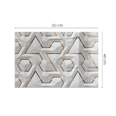 Sklo pod kamna obdélníkové Geometrický 3D vzor