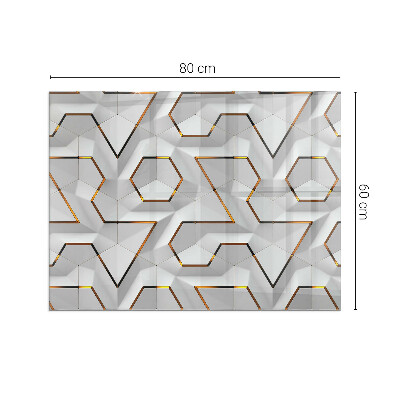 Sklo pod kamna obdélníkové Geometrický 3D vzor