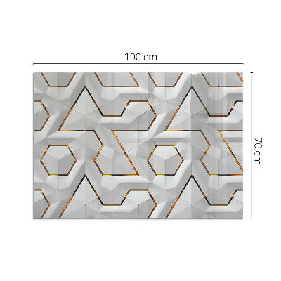 Sklo pod kamna obdélníkové Geometrický 3D vzor