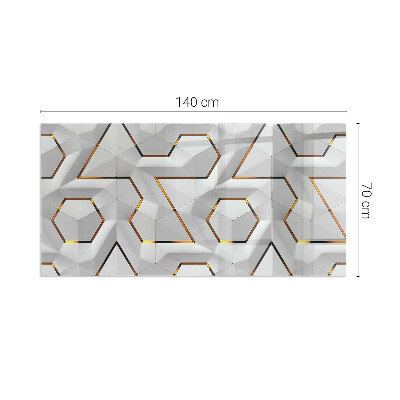 Sklo pod kamna obdélníkové Geometrický 3D vzor