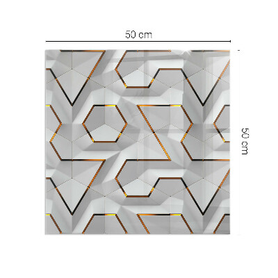 Sklo pod kamna obdélníkové Geometrický 3D vzor