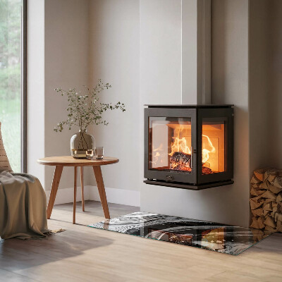 Sklo pod krbová kamna Abstraktní vlny a čáry