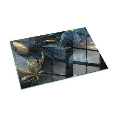 Sklo pod krbová kamna Elegantní listy v textuře
