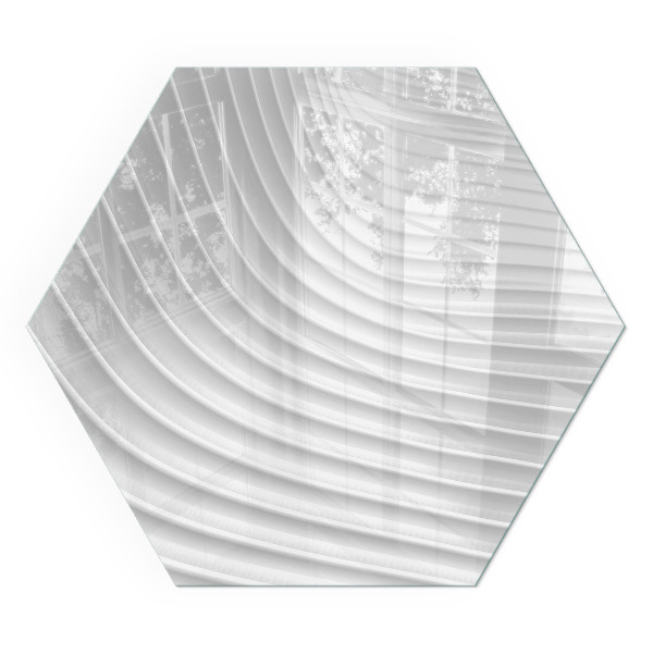 Šestihranná sklo před kamna Vlny sofistikovaných vzorů