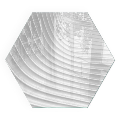 Šestihranná sklo před kamna Vlny sofistikovaných vzorů