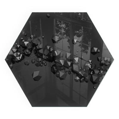 Šestihranná sklo pod krb Tvary mraků v abstraktní kompozici