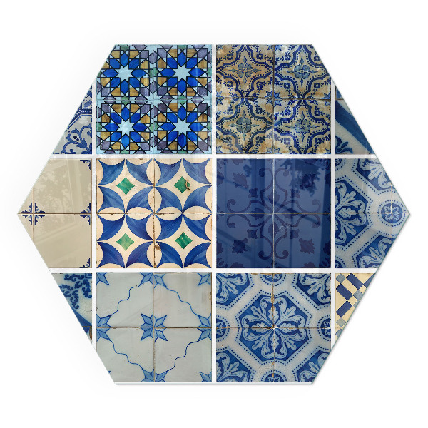 Šestihranná sklo pod krb Stylové designy inspirované keramikou