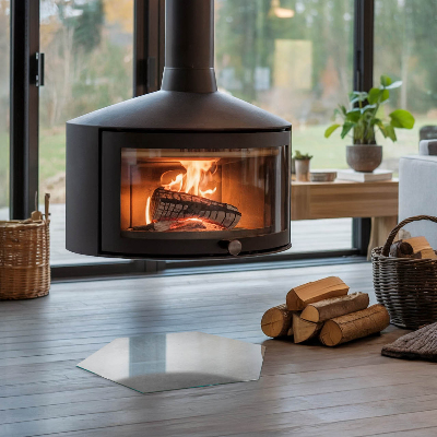 Šestihranná sklo pod krb Styling s efektem betonu