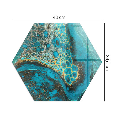 Šestihranná podložka pod krb Expresivní motiv s organickou formou