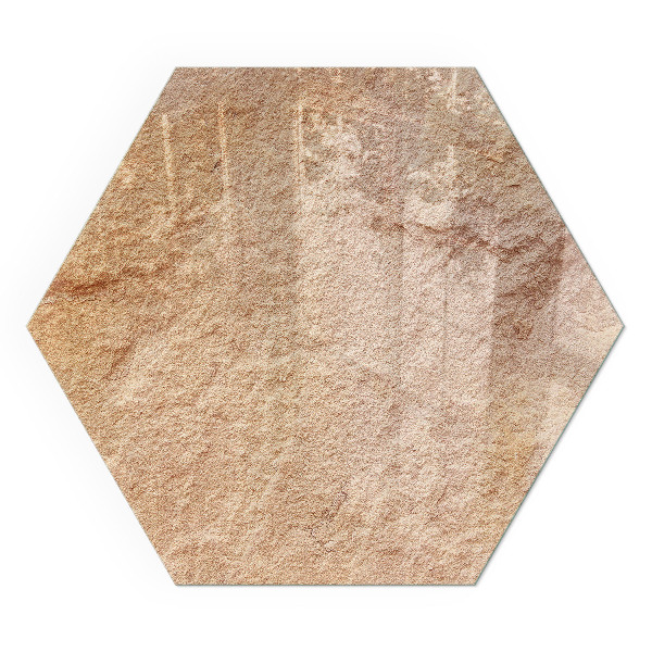 Šestihranná sklo před kamna Autentický kamenný motiv