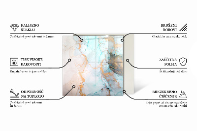 Šestihranná sklo před kamna Elegantní mramorová konstrukce v designu