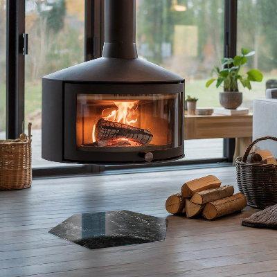 Šestihranná podložka pod krb Klasický mramorový design