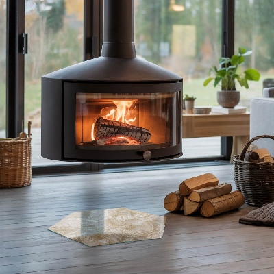 Šestihranná sklo pod krb Listové ozdoby ve stylu